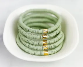 Heishi Small 6mm Color Pop Bracelet Sage