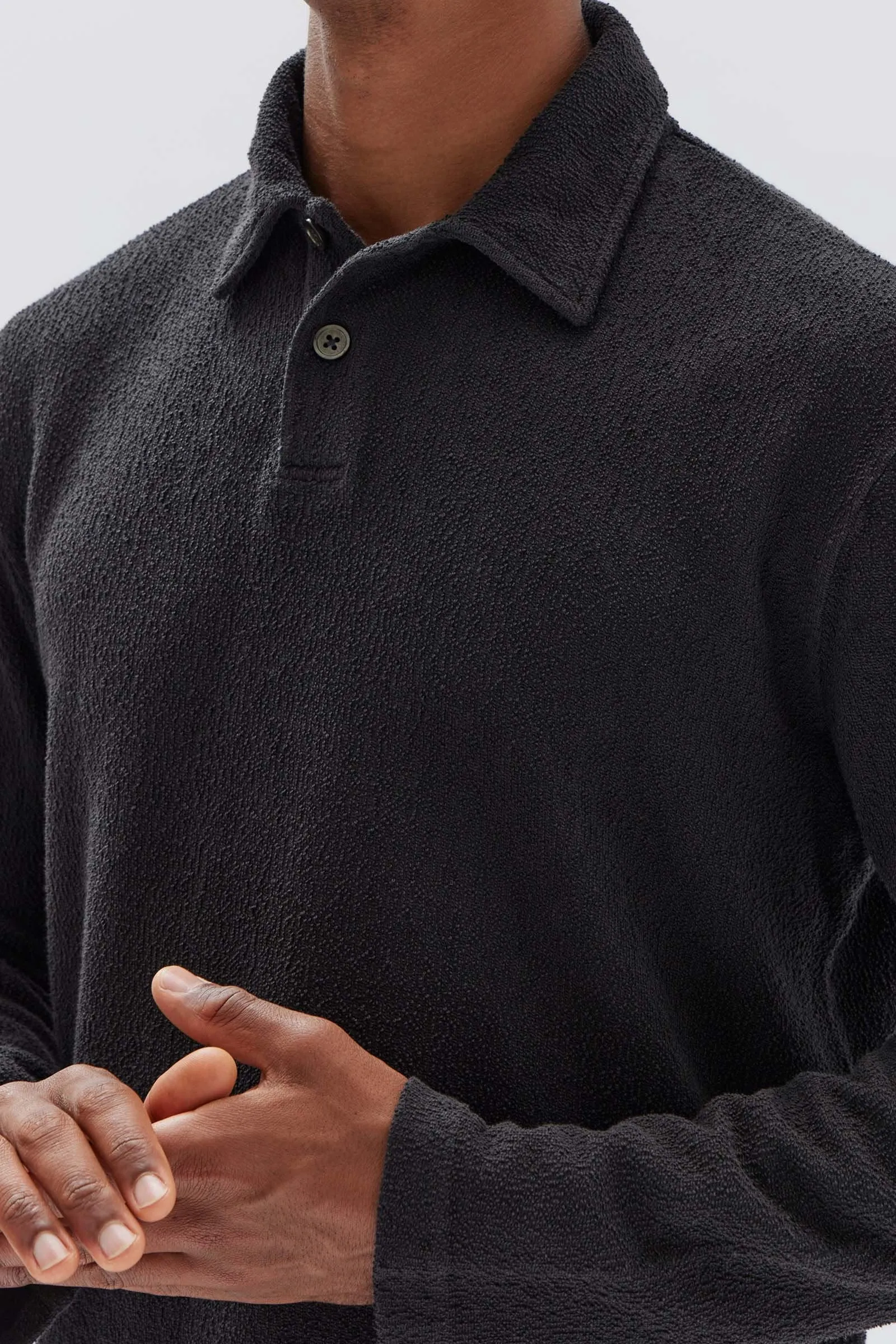 Jeremy Textured Long Sleeve Polo