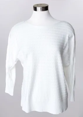 'Keren Hart' Women's Pullover Sweater Knit Top - Eggshell (Ext. Sizes)