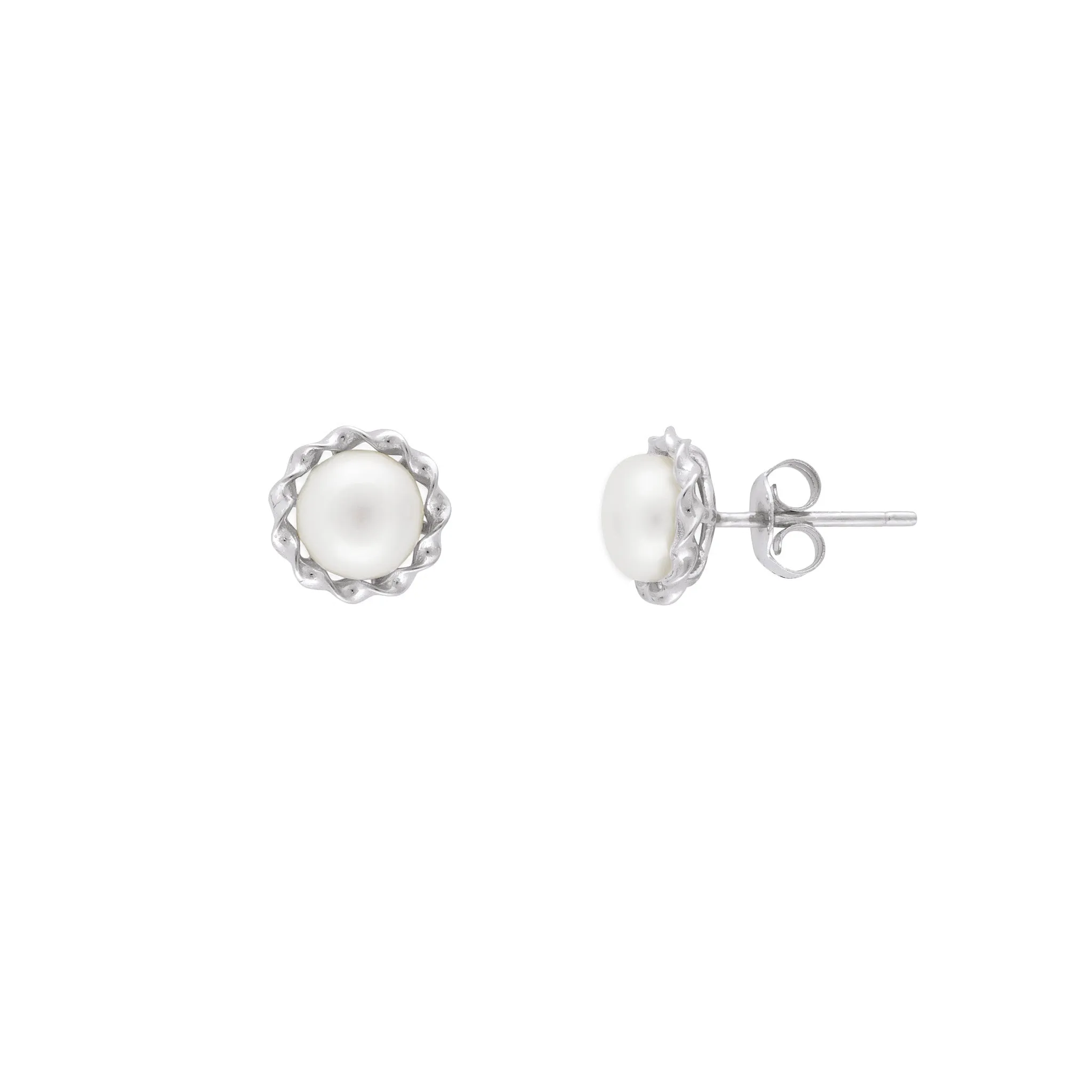 MARGAUX PEARL STUDS SILVER