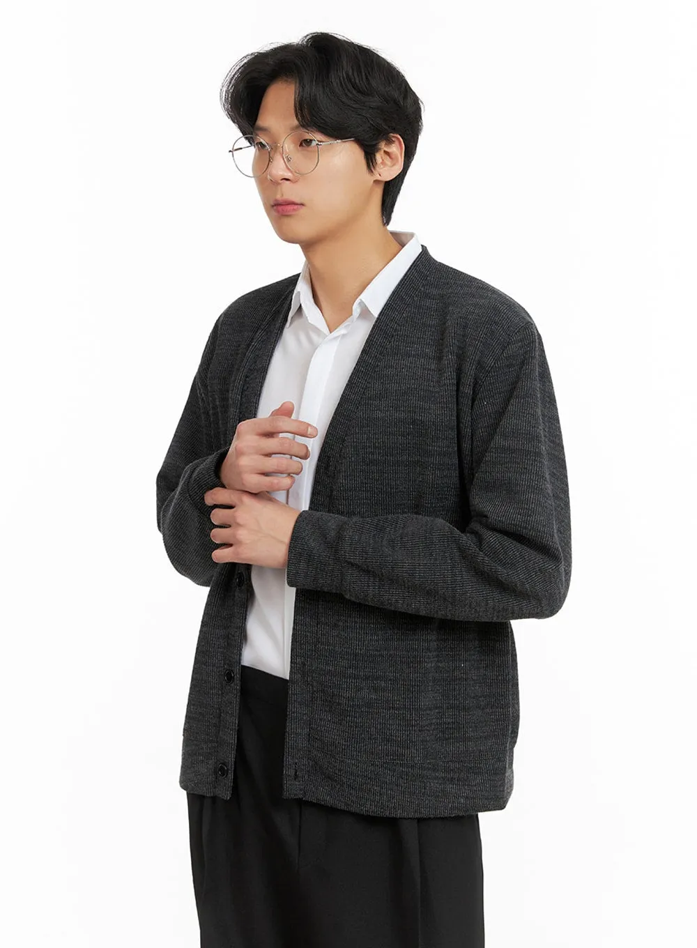 Men's Simple Button-Up Cardigan IA402