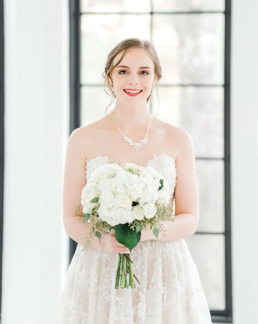 Metal Flowers Wedding Necklace Set