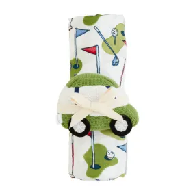 Mud Pie Golf Swaddle And Rattle Set