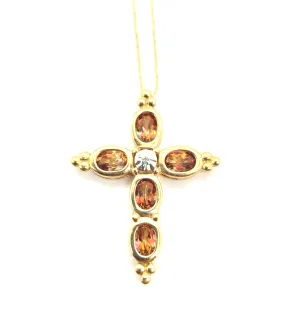 New Garnet Cross Necklace