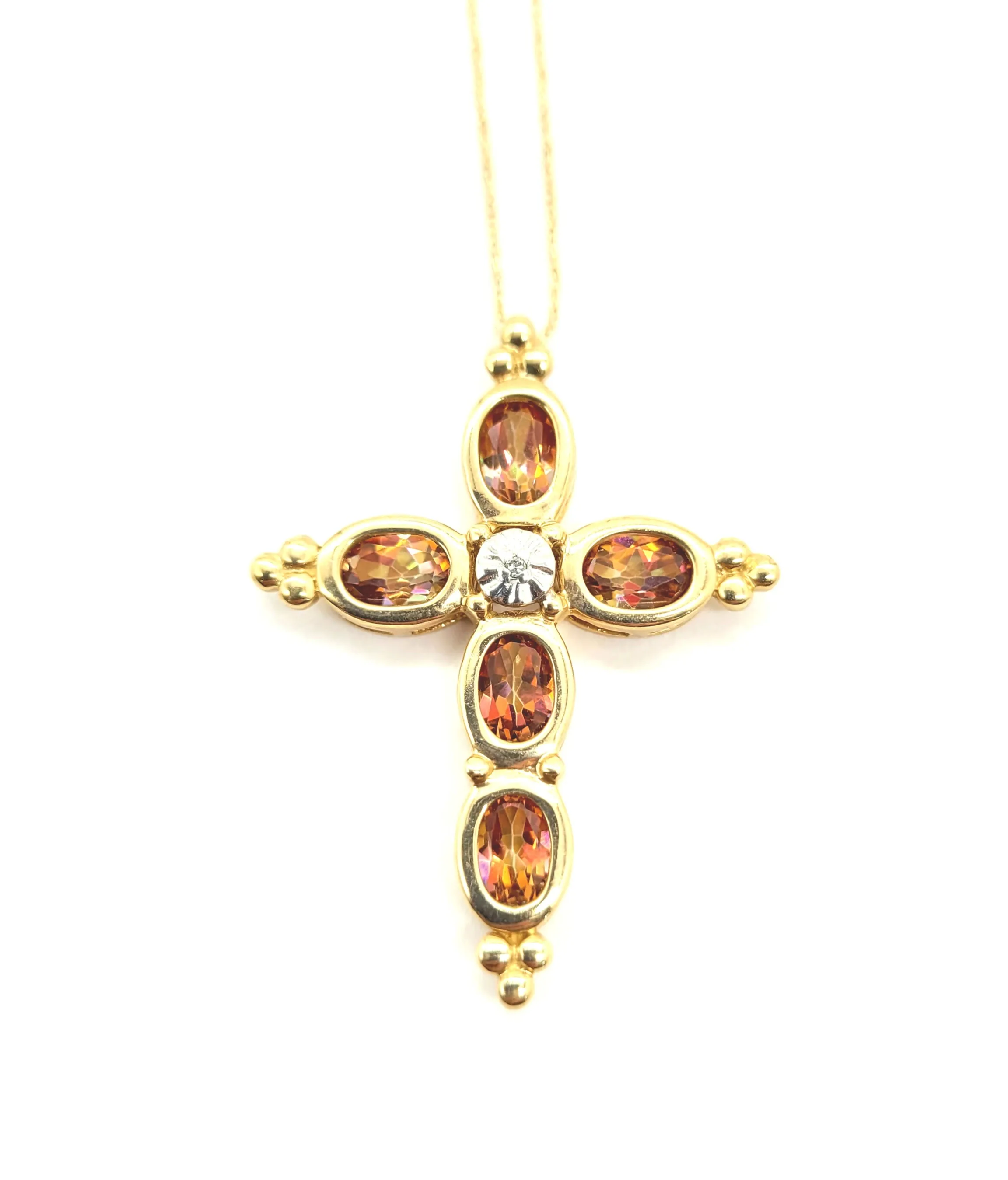 New Garnet Cross Necklace