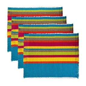 Novica Caribbean Rainbow Cotton Blend Placemats (Set Of 4)