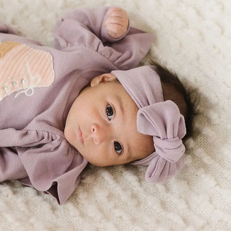 oh baby! Tie Turban Baby Rib - Dusty Lavender