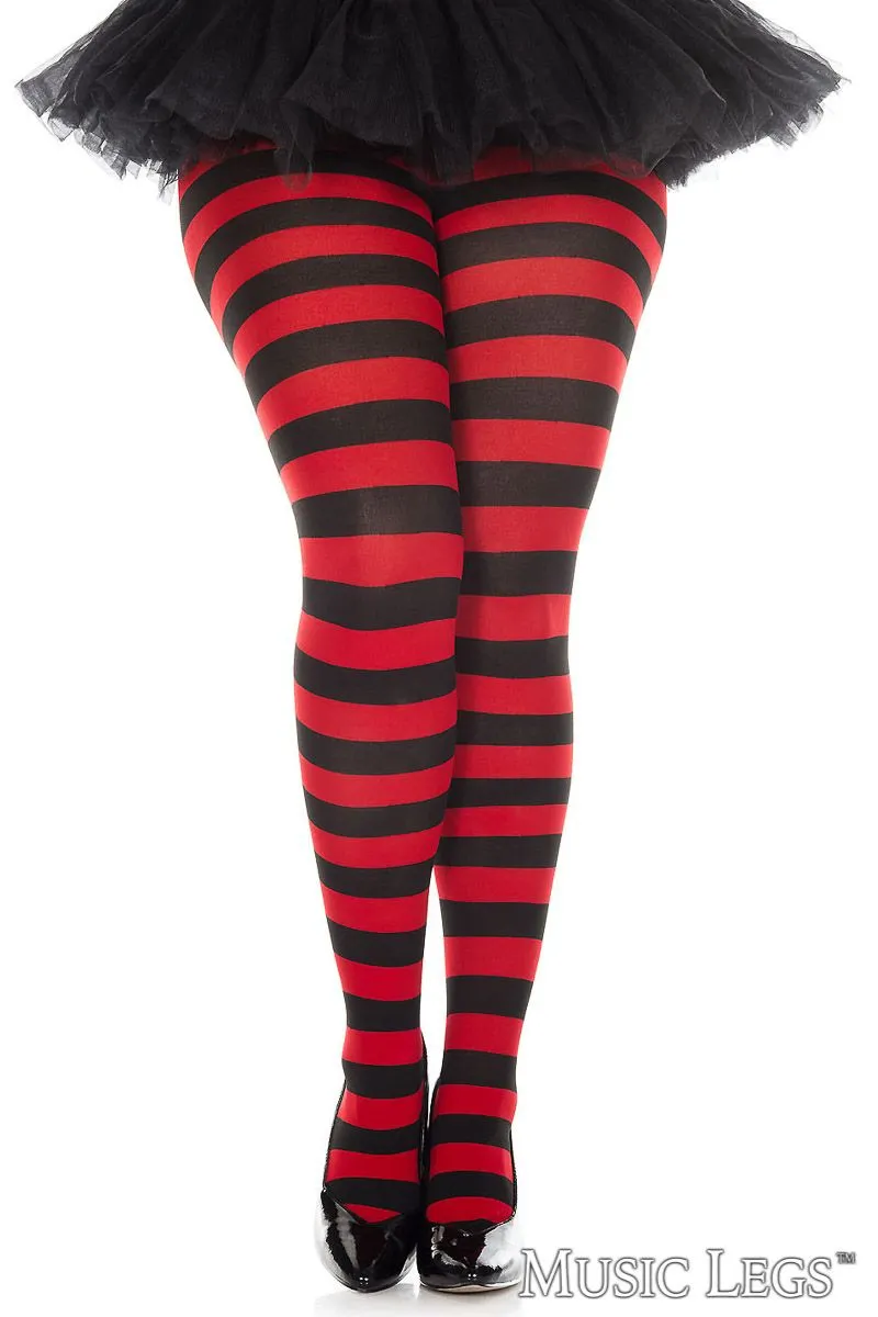 Opaque Striped Pantyhose