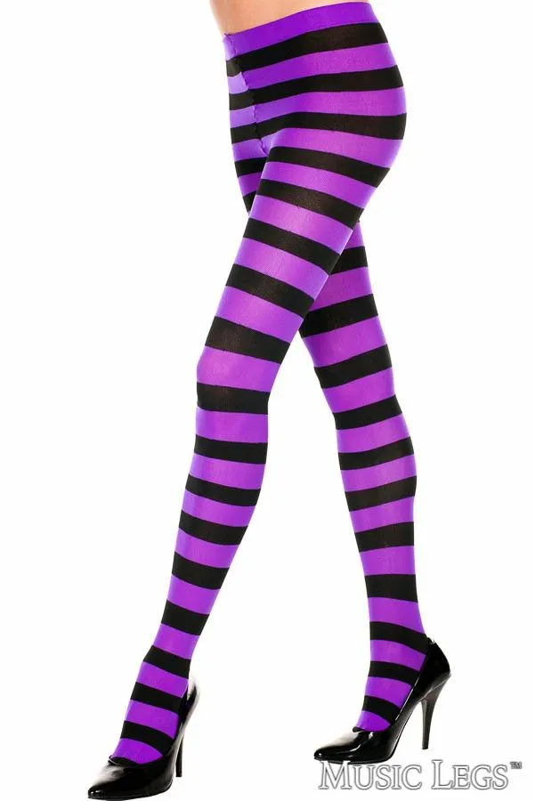 Opaque Striped Pantyhose