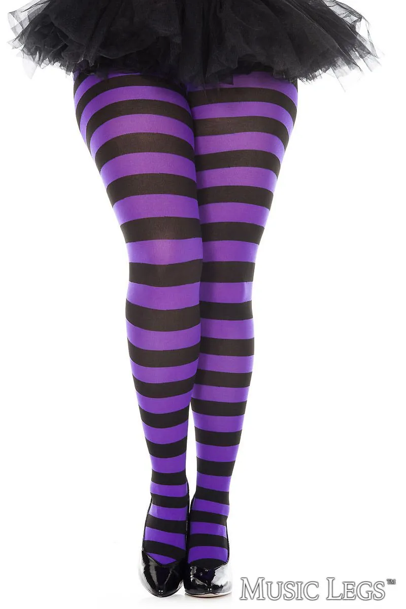 Opaque Striped Pantyhose