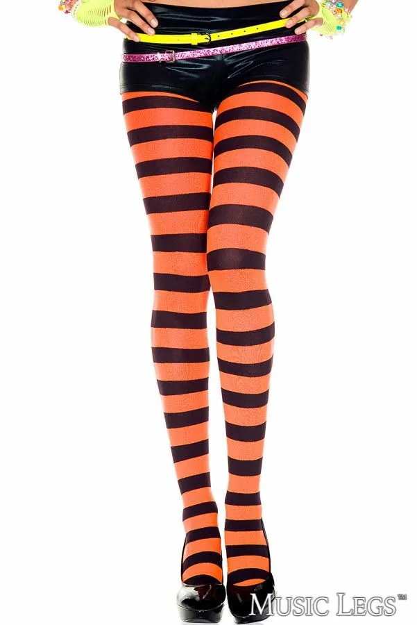 Opaque Striped Pantyhose