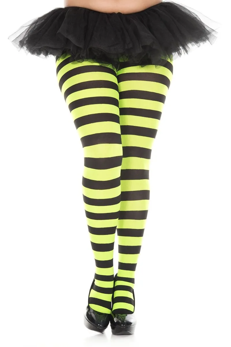 Opaque Striped Pantyhose