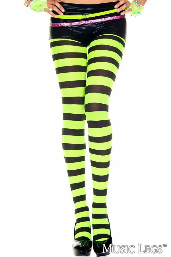 Opaque Striped Pantyhose