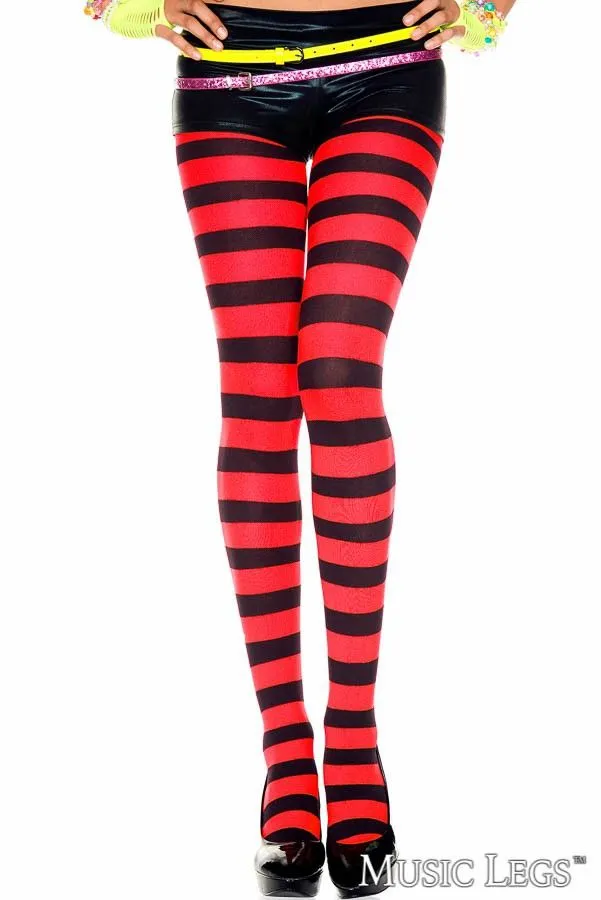 Opaque Striped Pantyhose