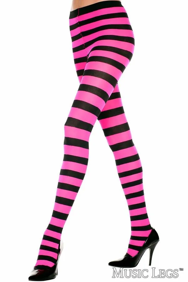 Opaque Striped Pantyhose