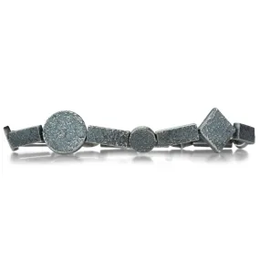 Oxidized Silver Geo Bracelet