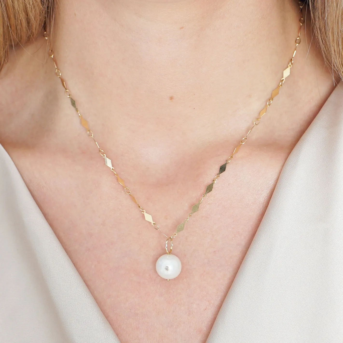 Pearl Diamond Accent Necklace