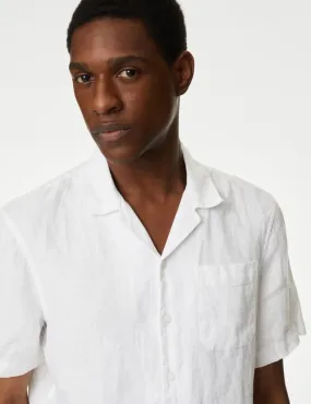 Pure Linen Cuban Collar Shirt