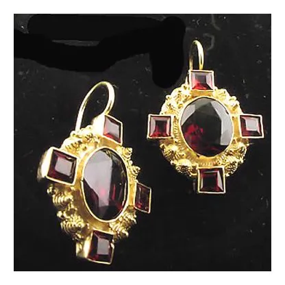 Queen Bess Garnet Earrings