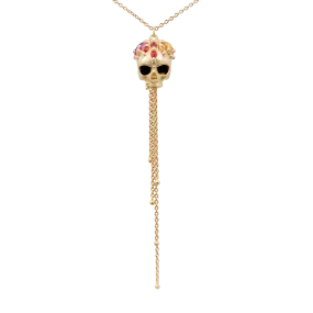 Rainbow Enchanted City Skull Tassel Necklace - Made to Order