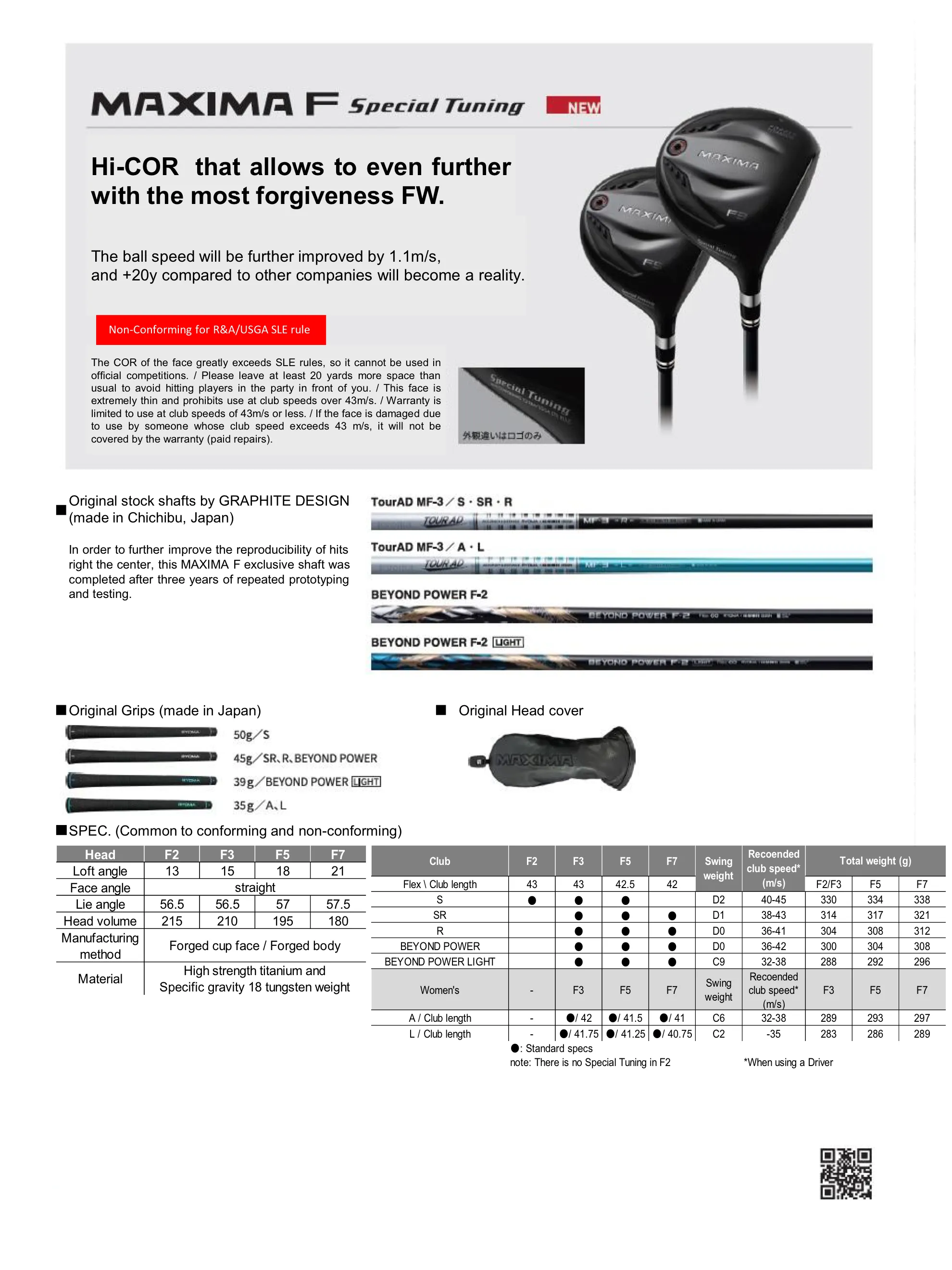 Ryoma Golf Maxima F Fairway Hi COR Wood Head