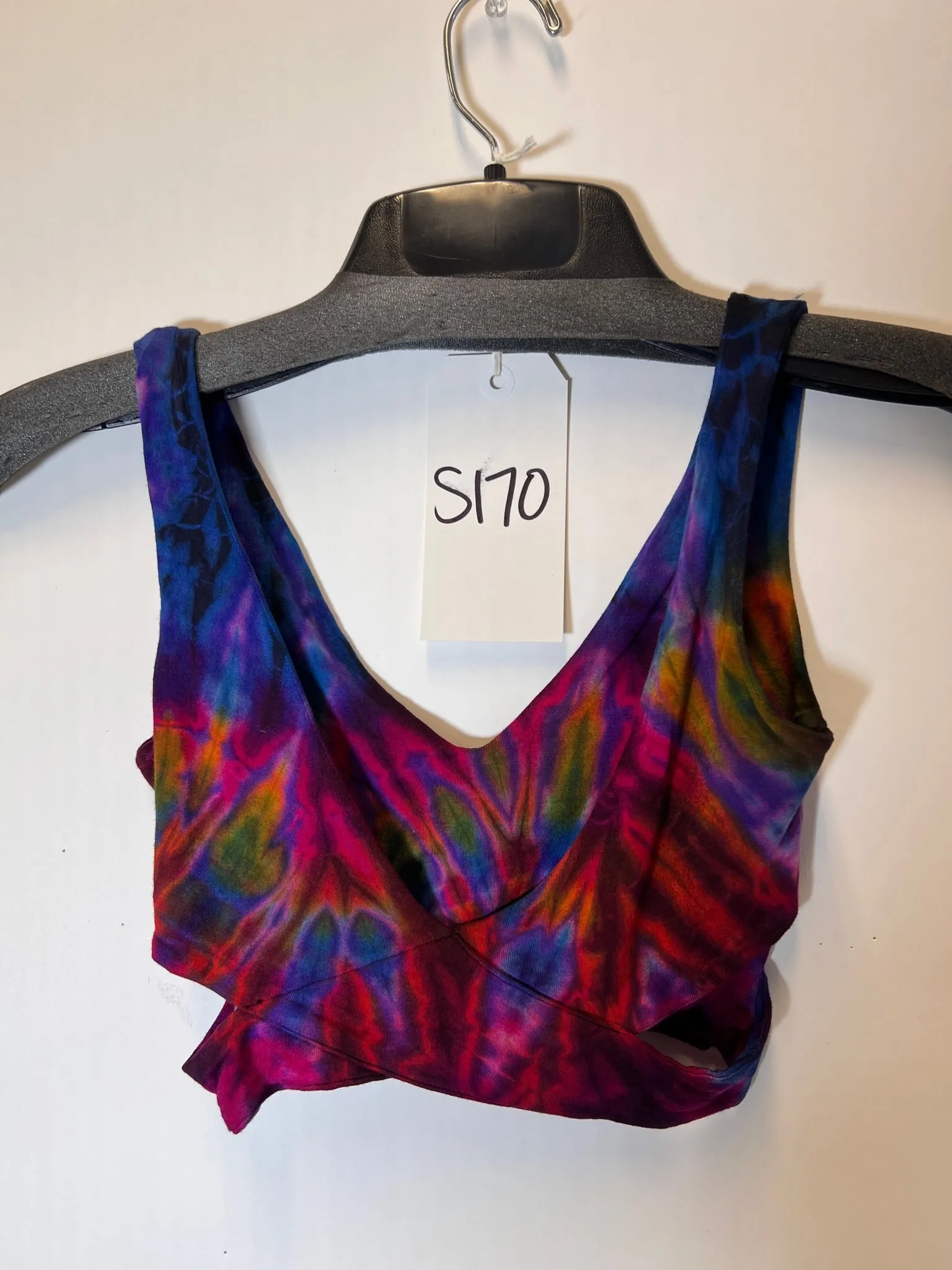 S170 Sample Criss Cross Mudmee Tie Dye Top One Size Purple