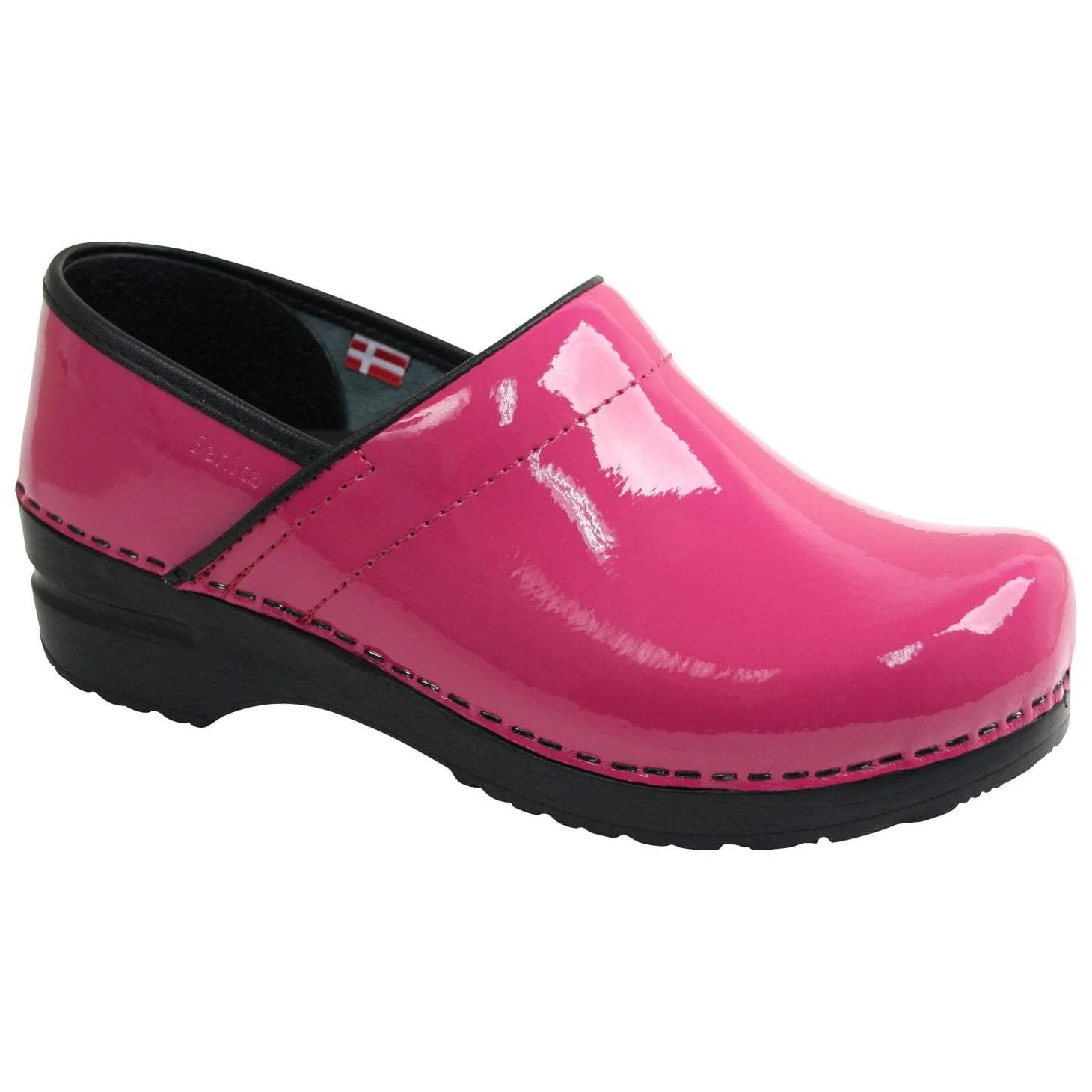 Sanita Women's Professional Patent Slip-Resistant Chef Clog