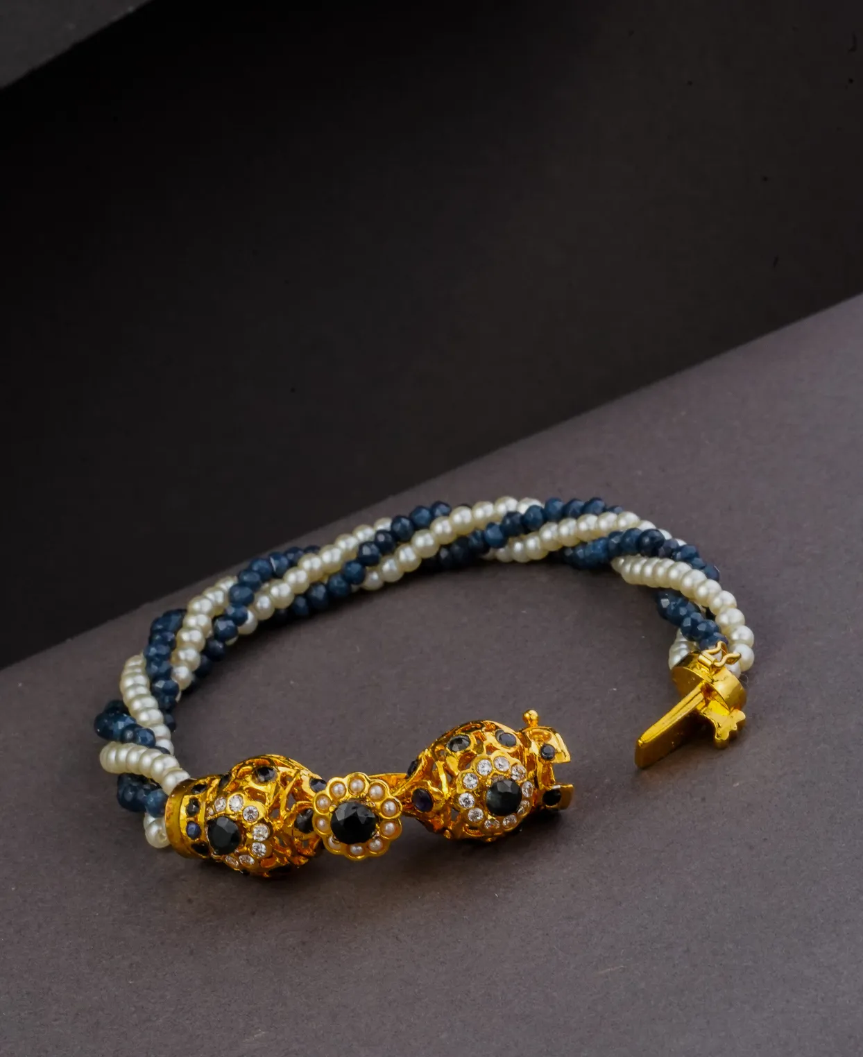 Sapphire & Pearl Mogra Bracelet