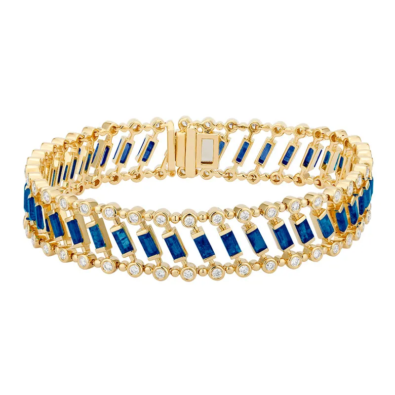 Sapphire Baguette and Gold Bracelet