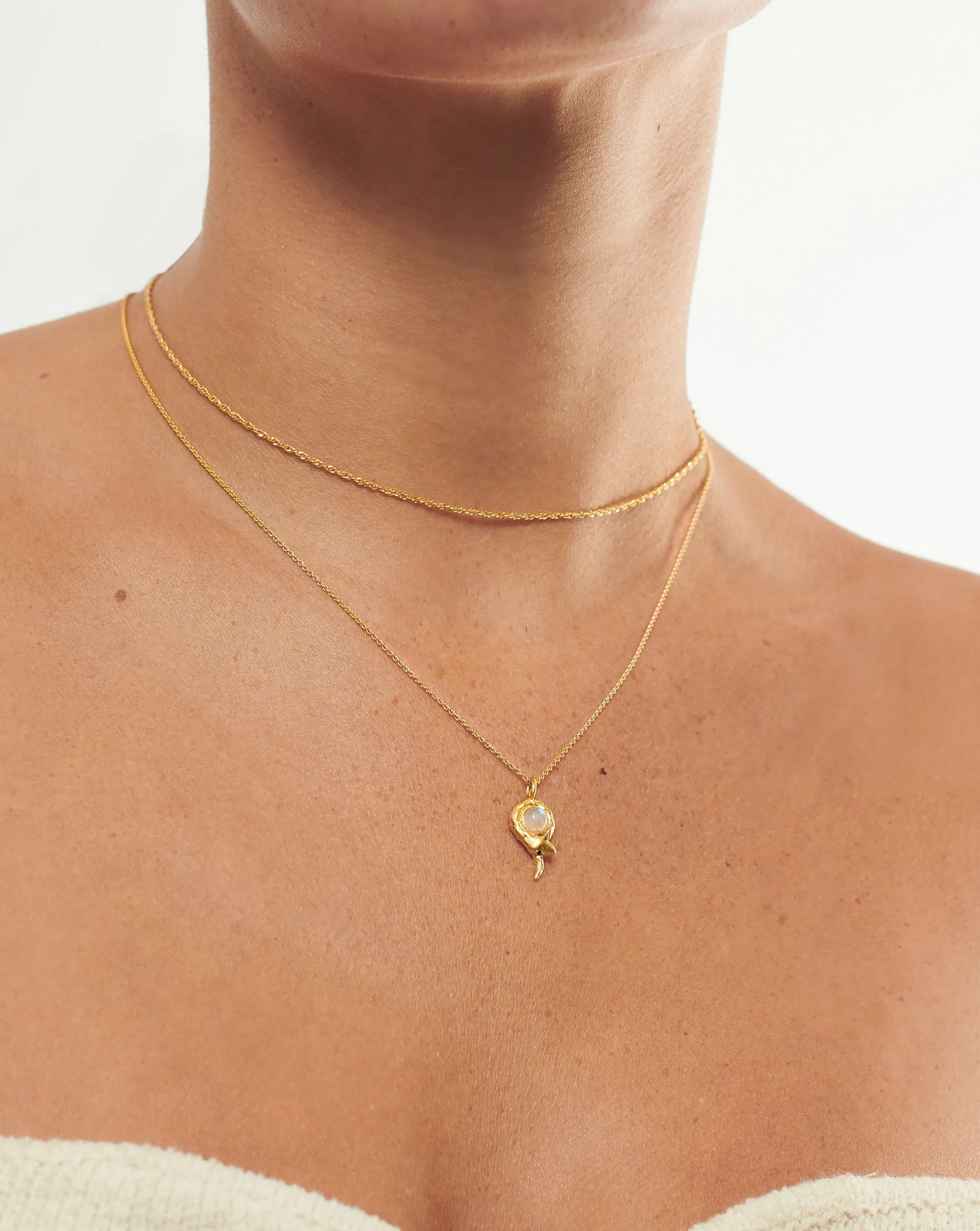 Serpent's Twisted Pendant Necklace Set | 18ct Gold Plated Vermeil