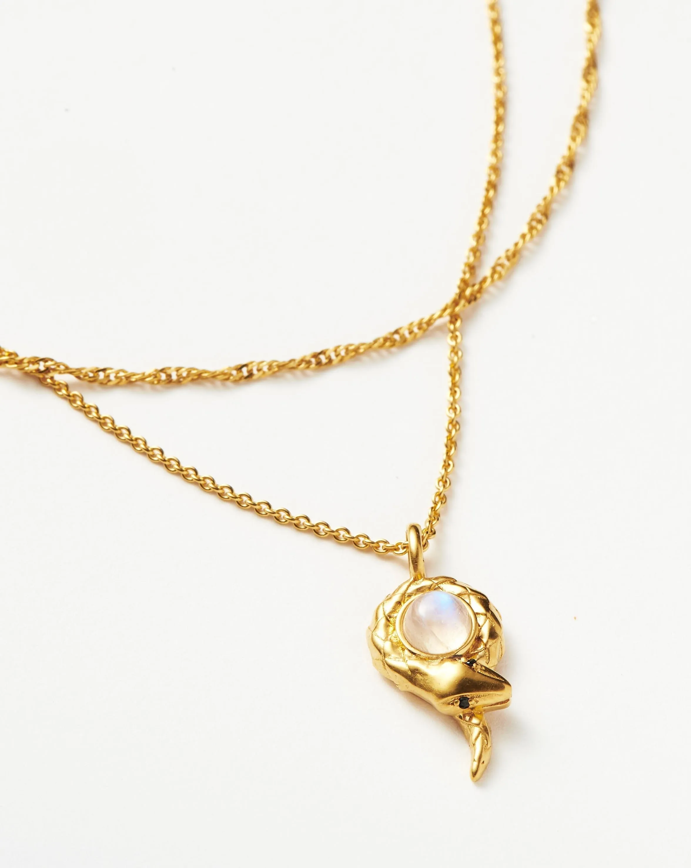 Serpent's Twisted Pendant Necklace Set | 18ct Gold Plated Vermeil