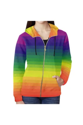 Spectral Bars All Over Print Full Zip Hoodie for Women (Model H14)