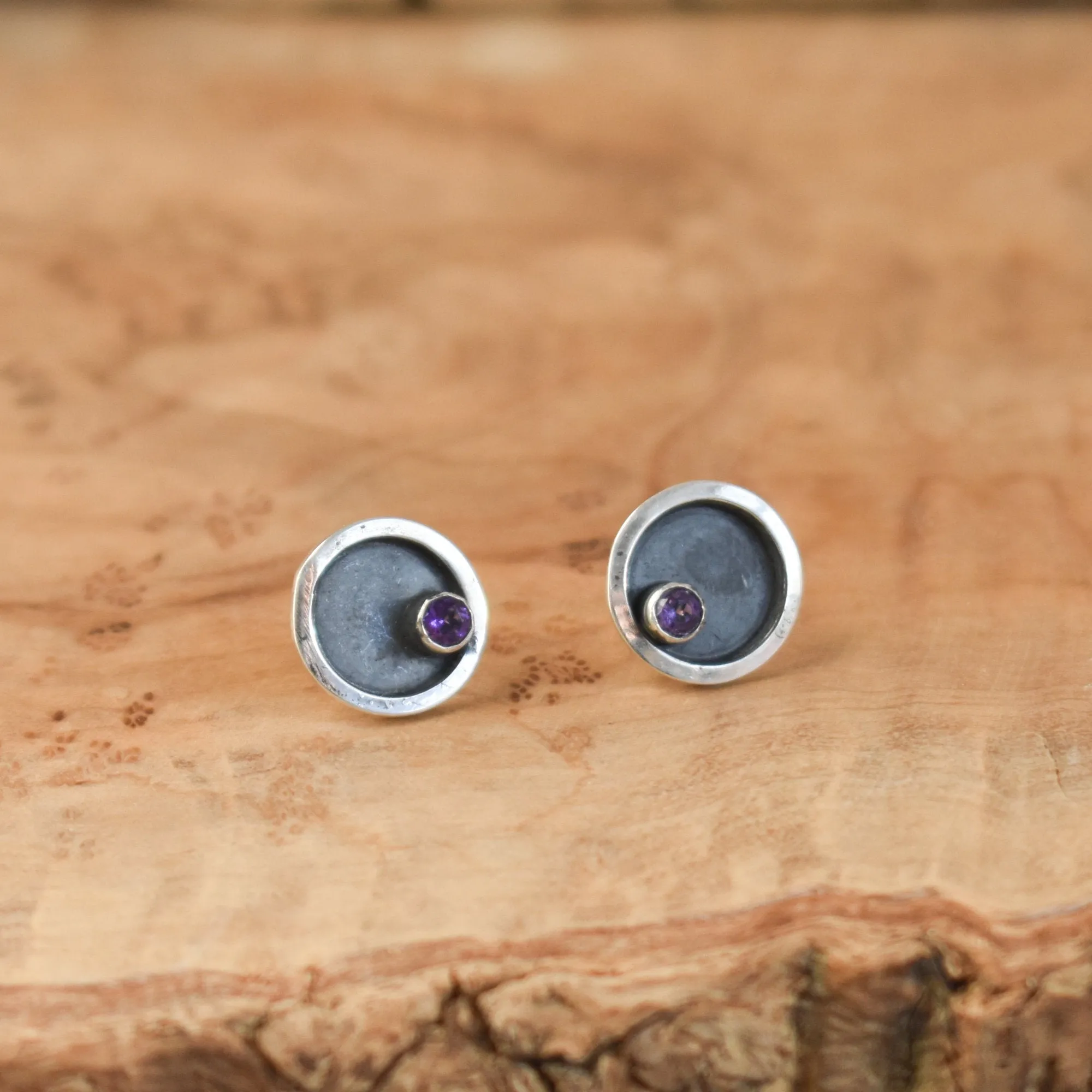 Sterling Silver Posts - Choose Your Gemstone - Amethyst Posts - CZ Studs - Citrine Posts, Rhodolite Garnet Studs