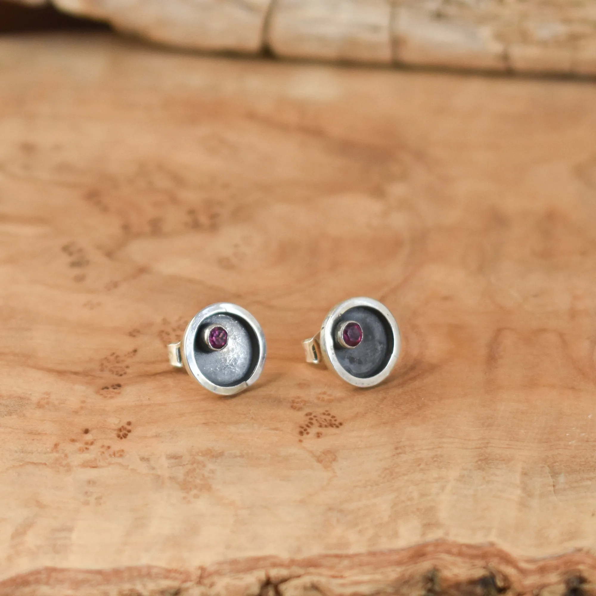 Sterling Silver Posts - Choose Your Gemstone - Amethyst Posts - CZ Studs - Citrine Posts, Rhodolite Garnet Studs