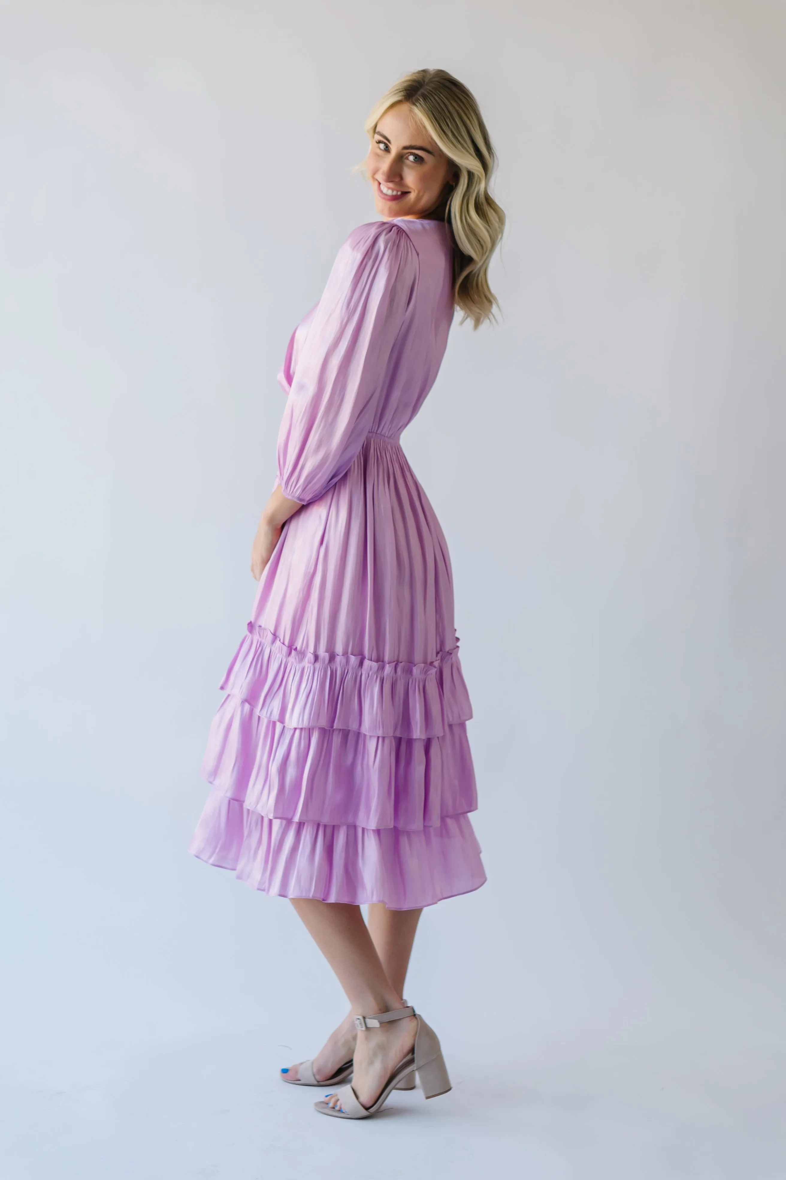 The Whitmore Ruffle Detail Dress in Pink