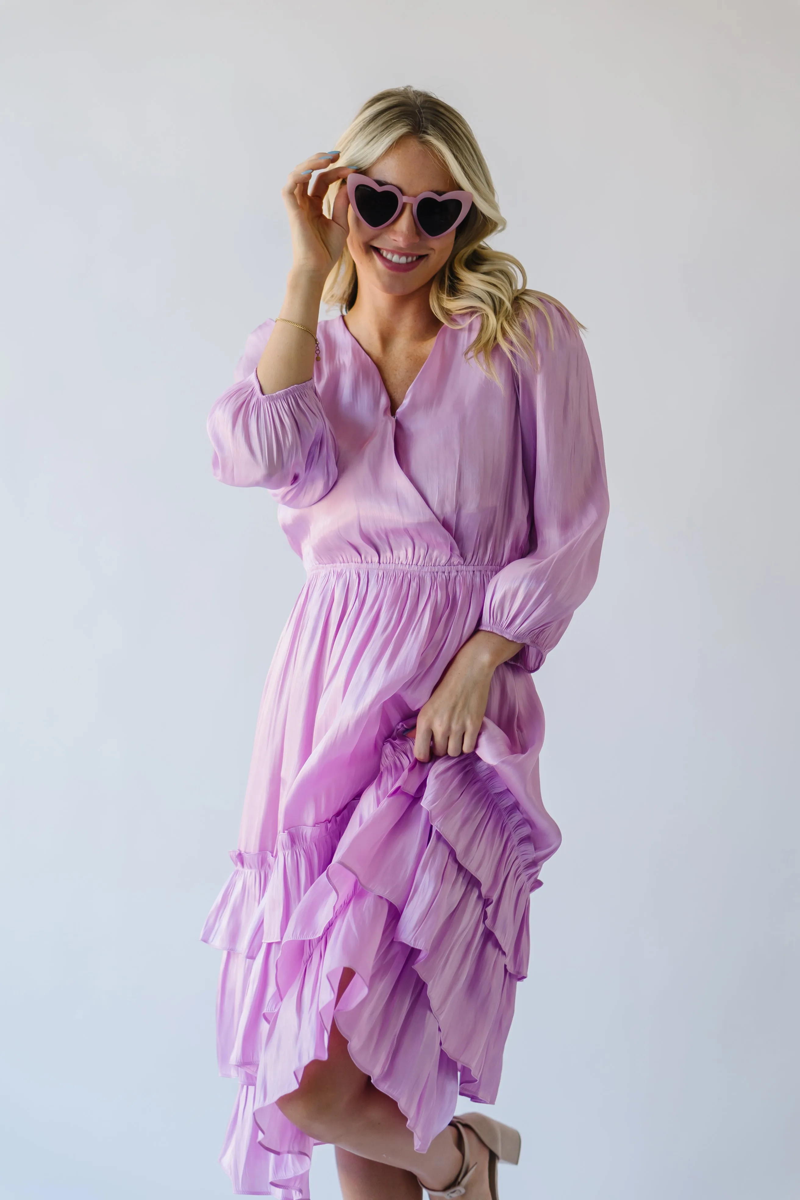 The Whitmore Ruffle Detail Dress in Pink