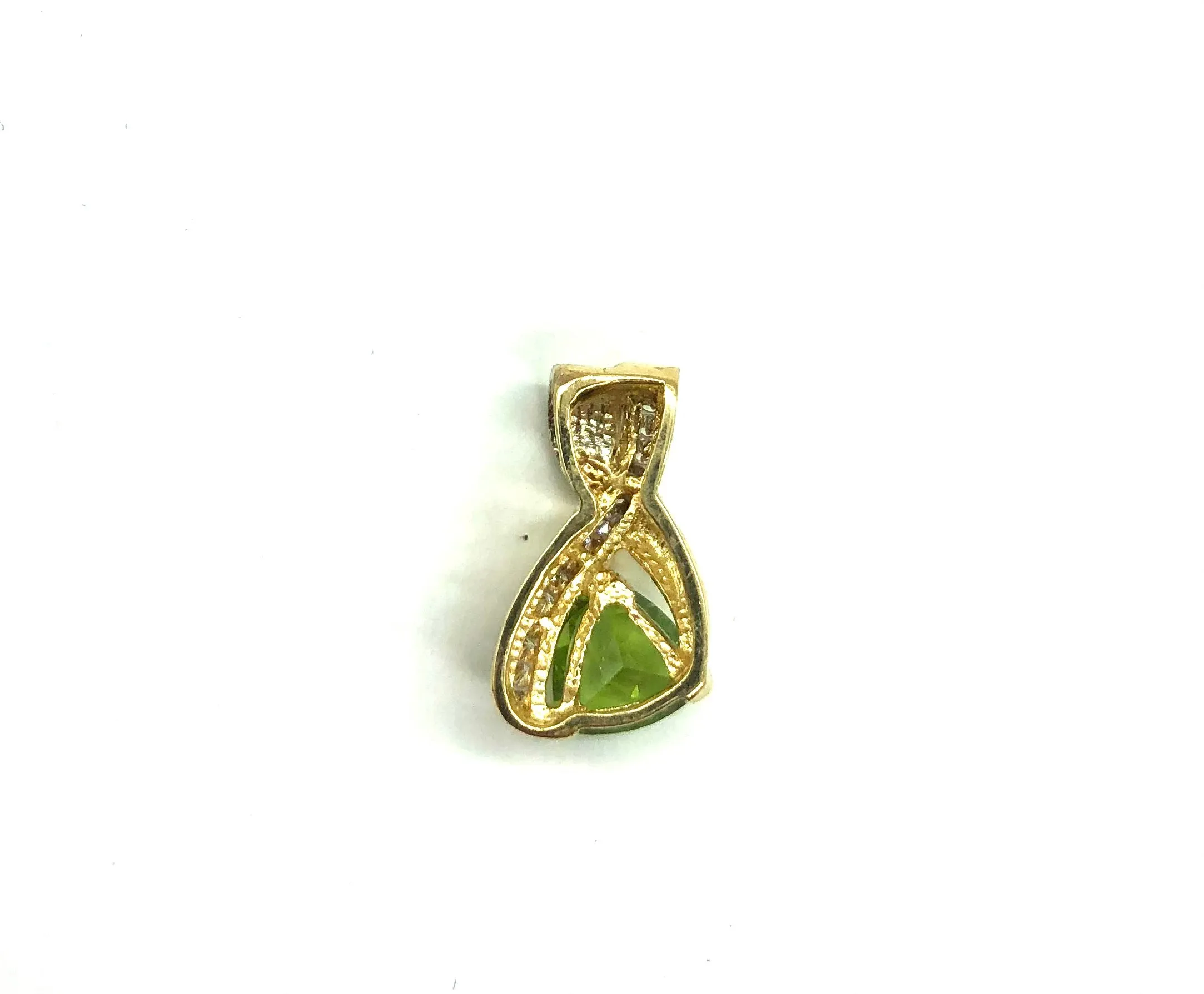 Trillion Peridot and Diamond Pendant