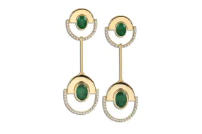 Twist Reflection Isla Oval Emerald Diamond Earrings