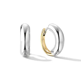 Two-Tone Medium Tube Hoop Earrings