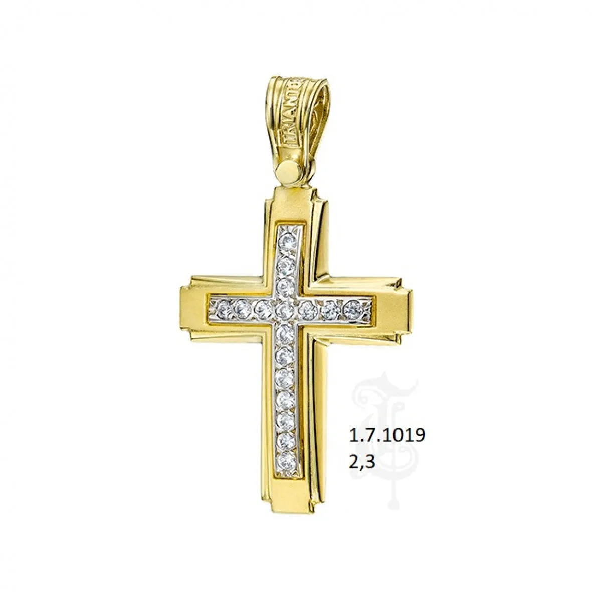 Two Toned Cross with Stones