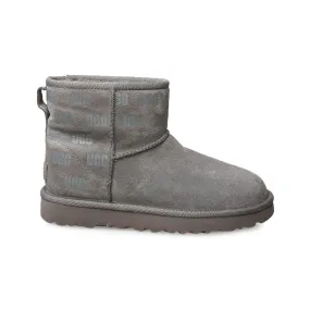 UGG Classic Mini II UGG Print Grey Boots - Women's