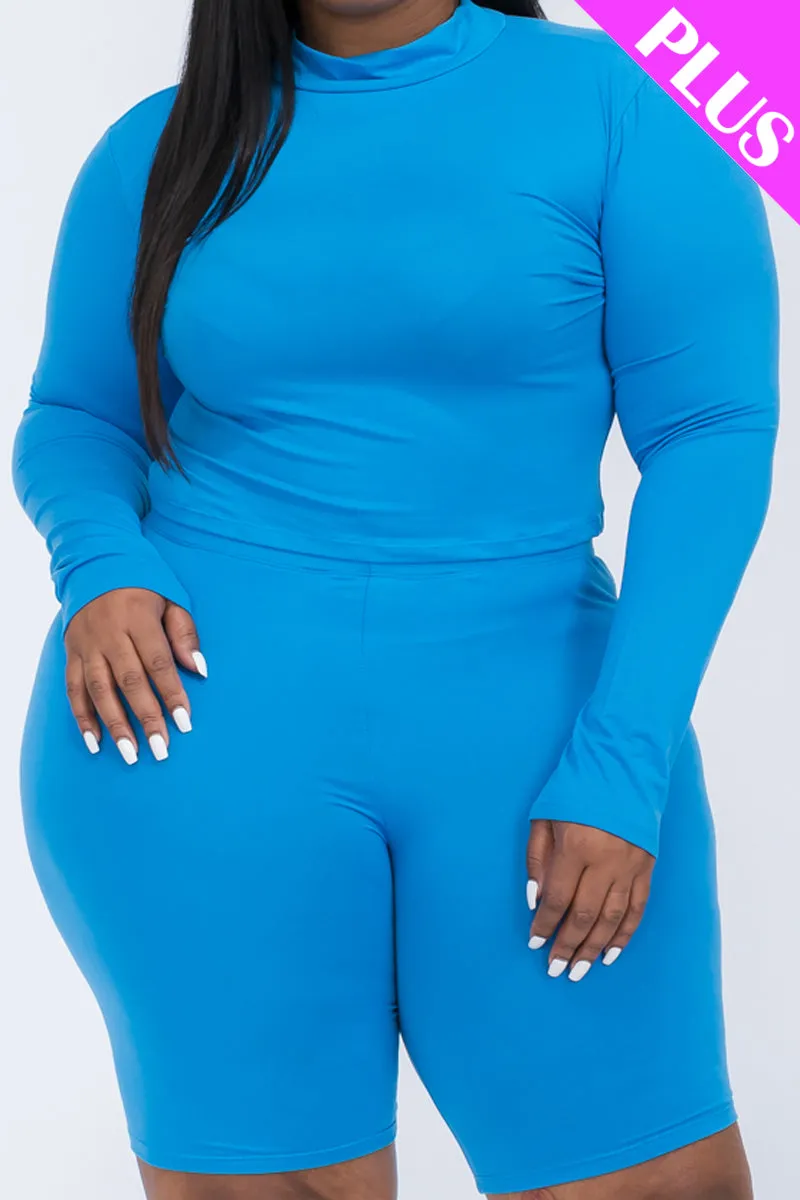 Wholesale Plus Size Biker Short Set