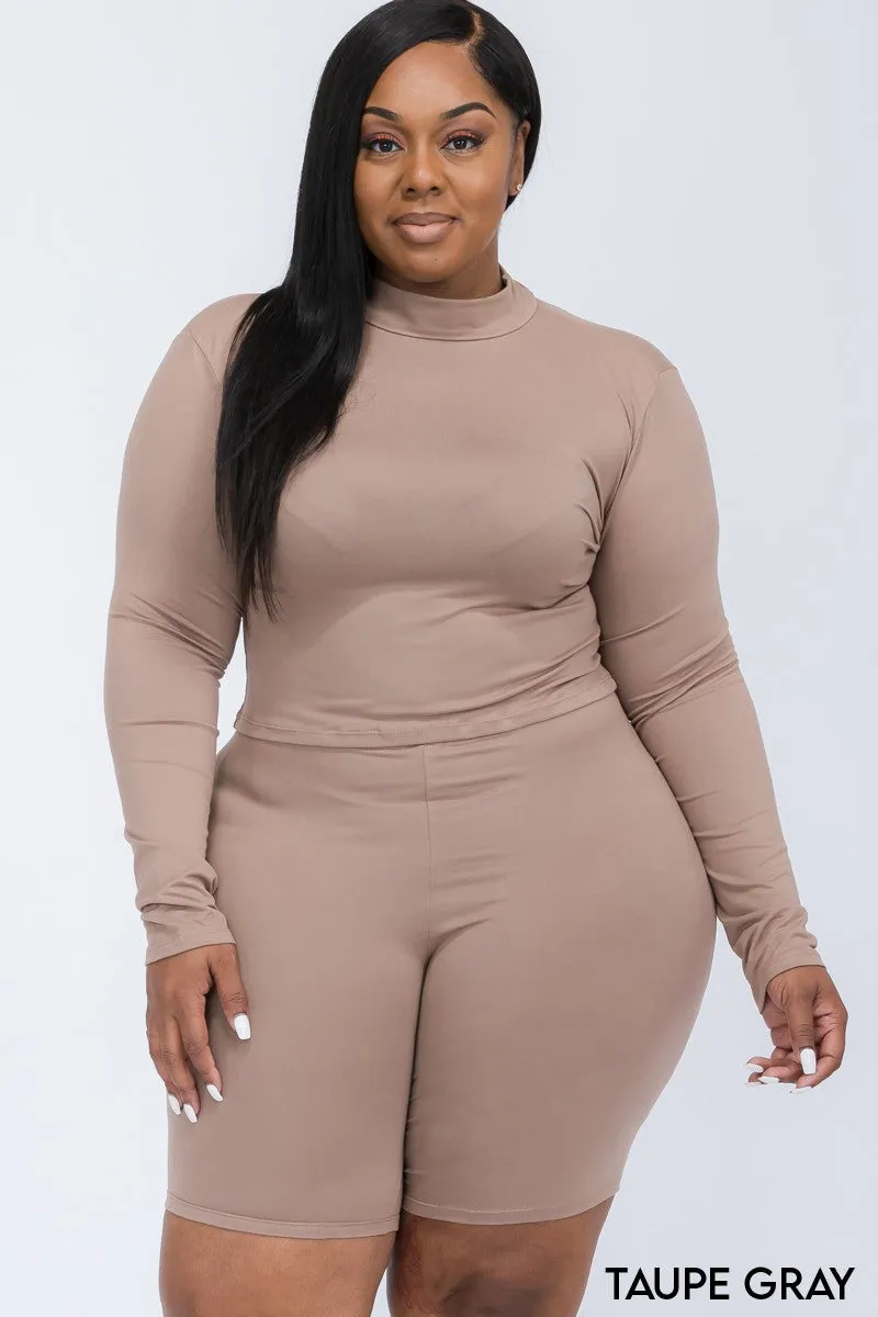 Wholesale Plus Size Biker Short Set