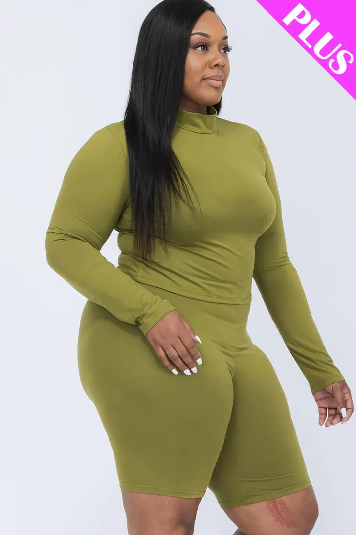 Wholesale Plus Size Biker Short Set