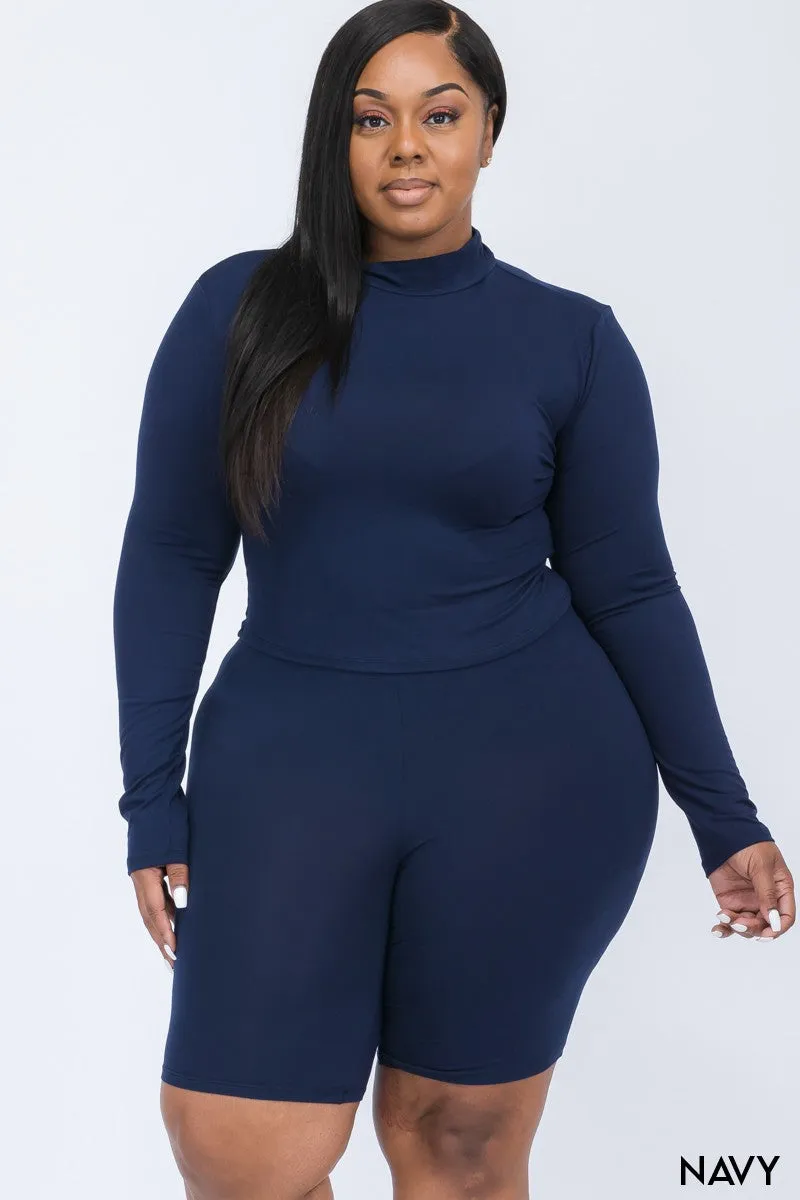 Wholesale Plus Size Biker Short Set