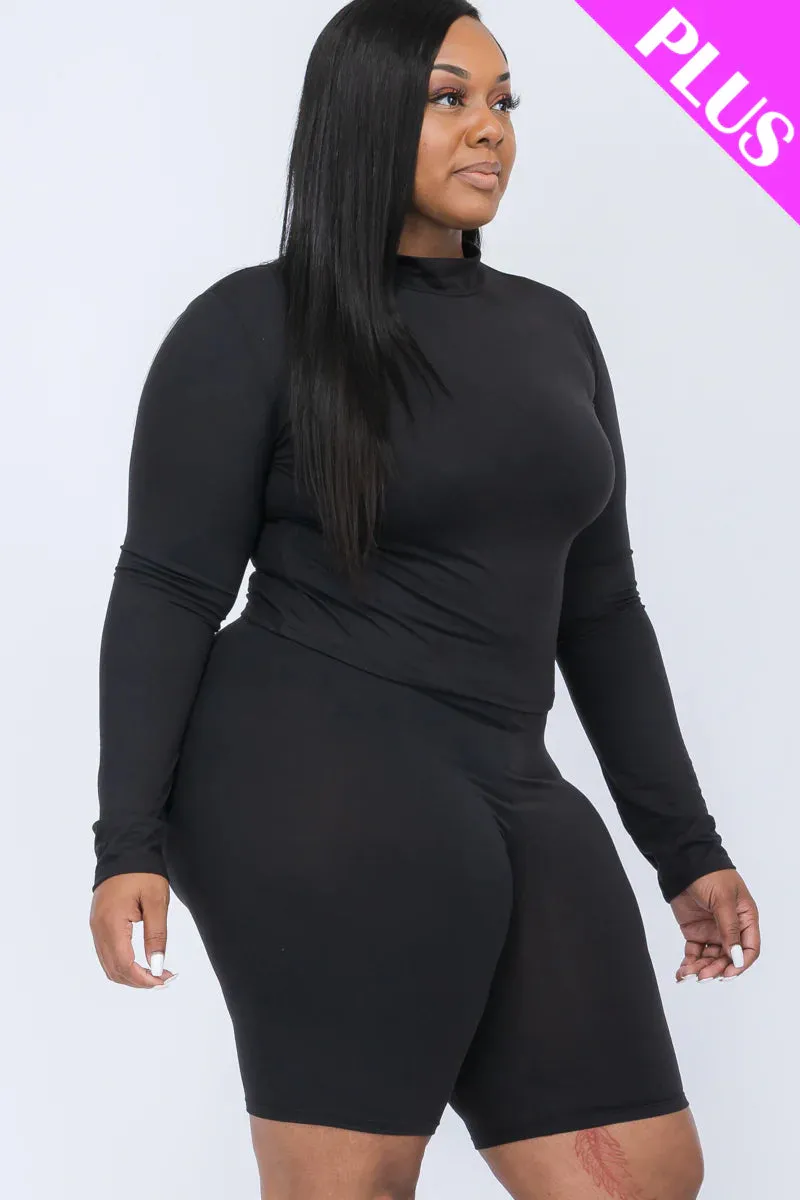 Wholesale Plus Size Biker Short Set