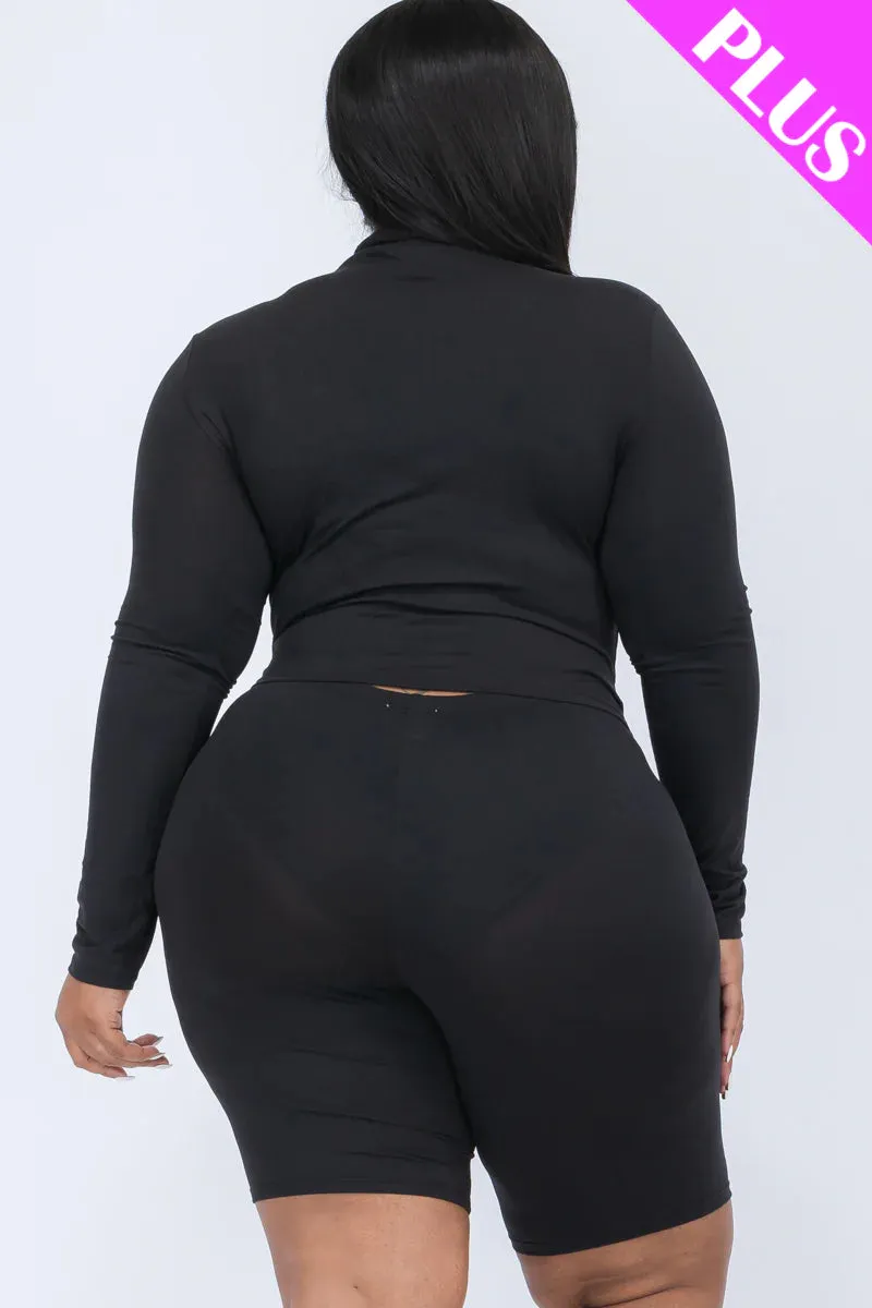 Wholesale Plus Size Biker Short Set