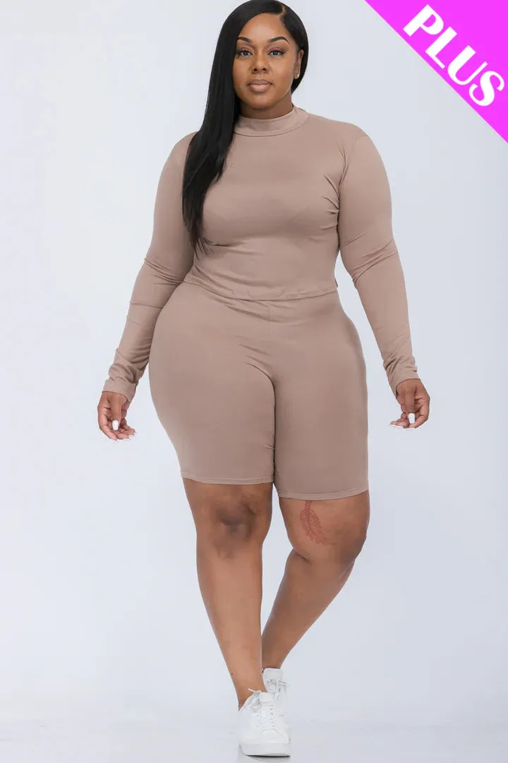 Wholesale Plus Size Biker Short Set