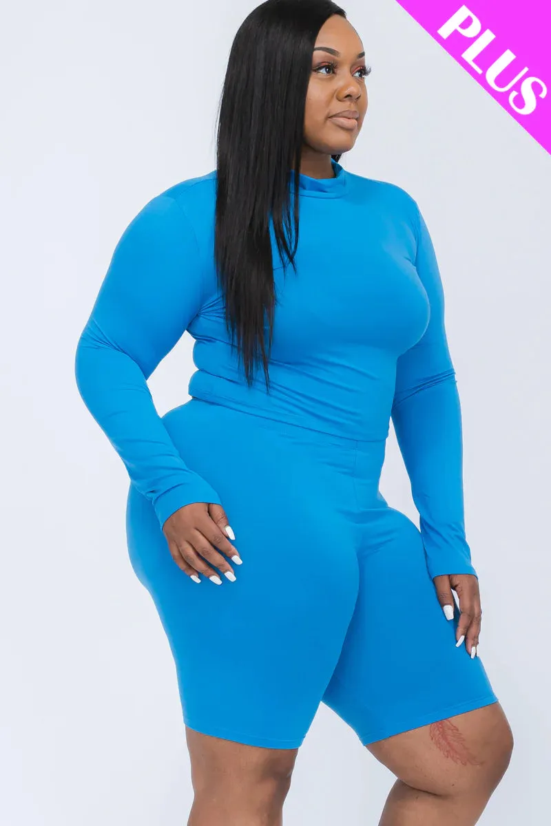 Wholesale Plus Size Biker Short Set