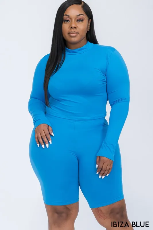 Wholesale Plus Size Biker Short Set